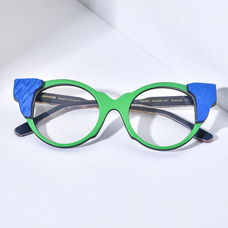 HEPIDEM Acetate Glasses Women Luxury Brand Design Cat Eye Eyeglasses Frame Japanese Handmade Spectacle Thick Cateye Eyewear 9384