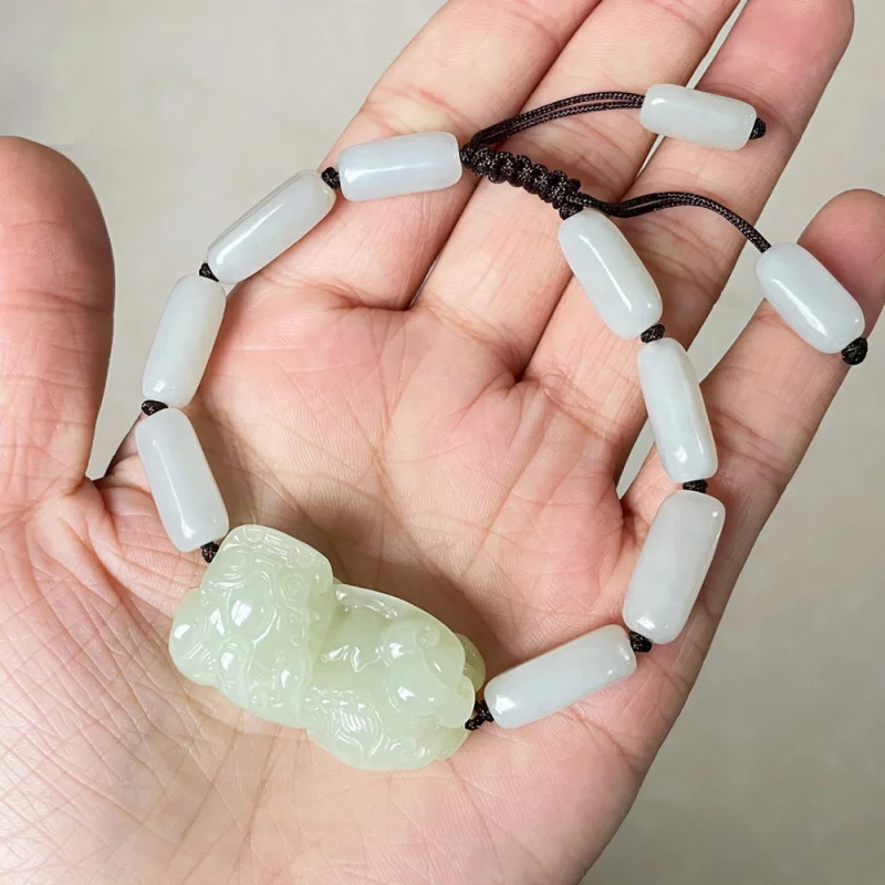 

Hetian Jade Overlord Pendant Ruyi Pixiu Bracelet Men and Women