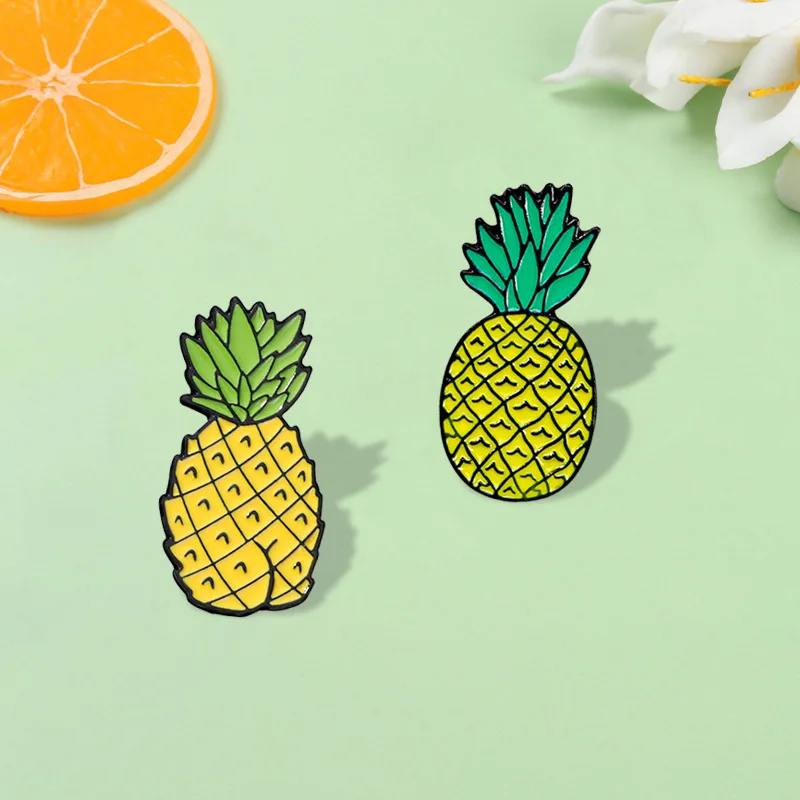 

Cute Cartoon Pineapple Enamel Brooch Creative Fruit Lapel Pin Badge Backpack Clothing Hat Accessories