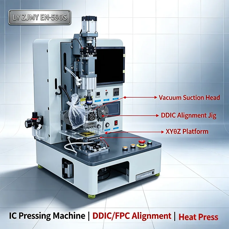 LY ZJWY EN-590S IC Pressing Machine Custom For FPC DDIC Panel Circuit Alignment Pressing