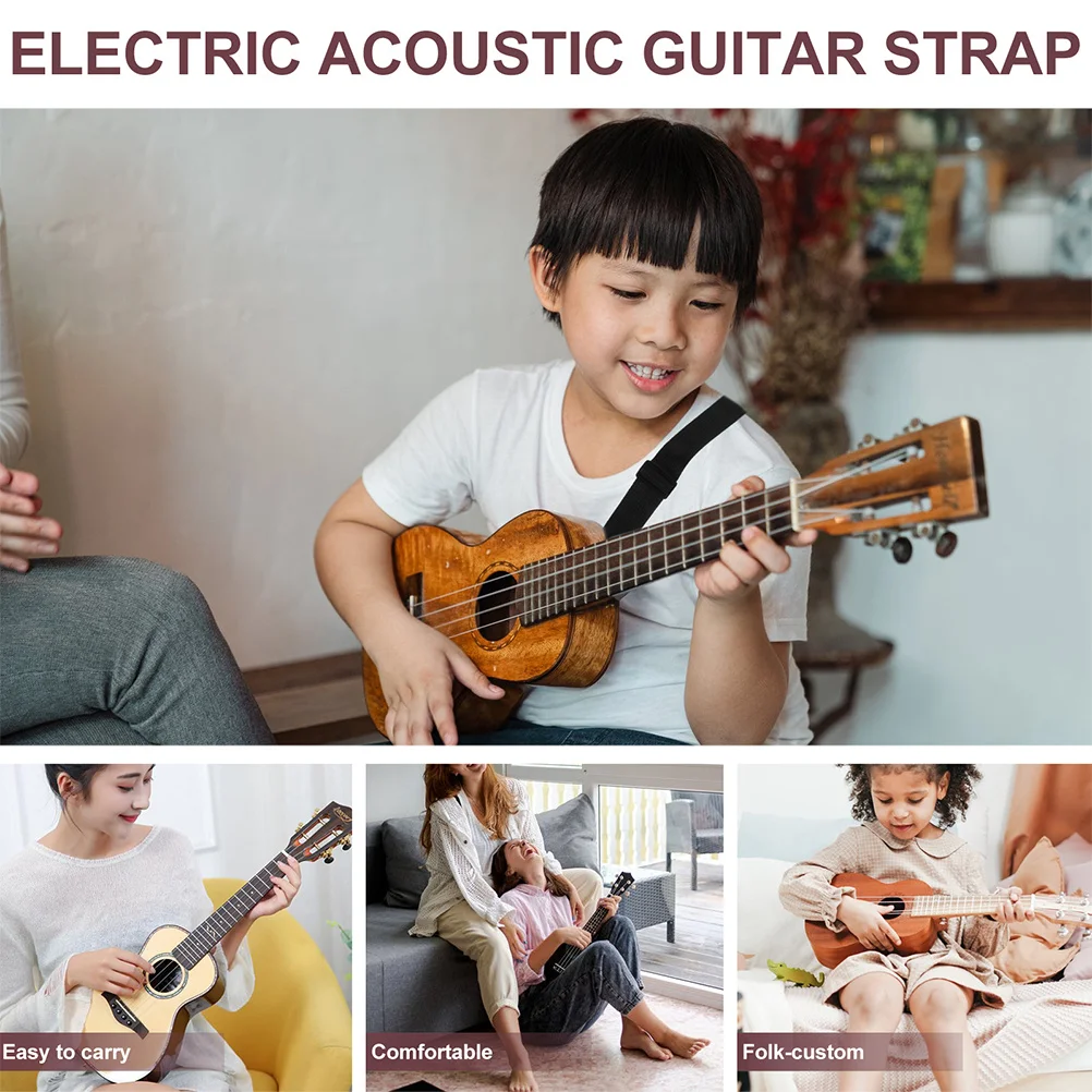 

2pcs Thickened Guitar Strap Oxford Cloth Durable Adjustable For Folk Electric Guitar Replacement Accessory Gift Sling