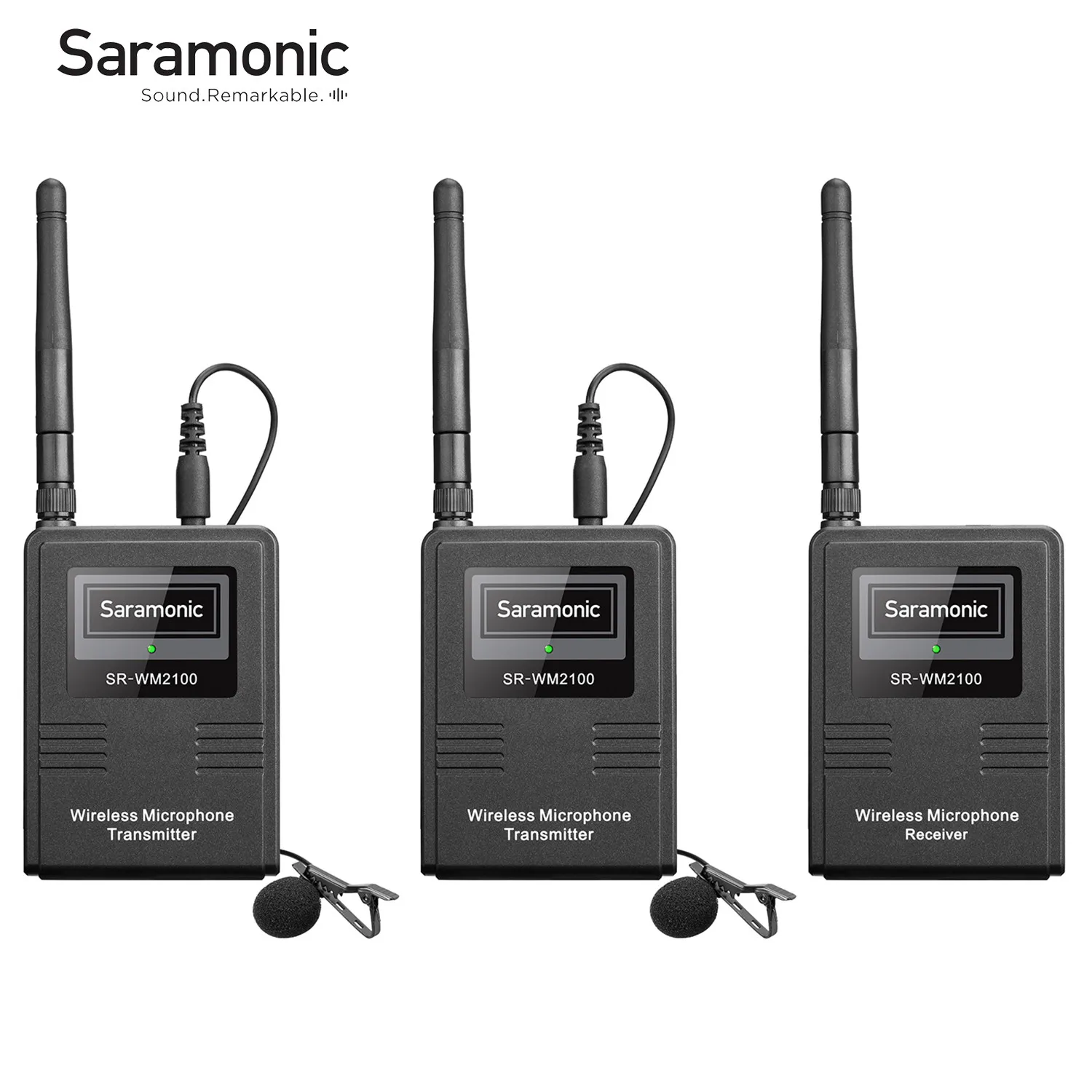 

Saramonic SR-WM2100 2.4GHz Dual Wireless Lavalier Lapel Microphone for PC Mobile iPhone Android DSLRs Camera Youtube Microphone