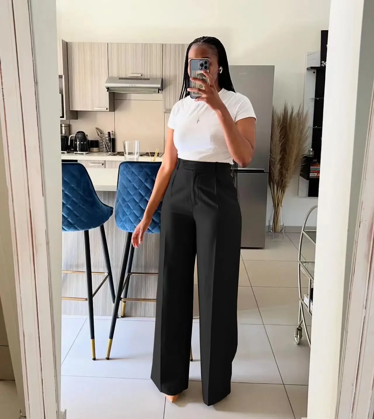 Spring Women Trousers High Waist Straight Pants Wide-leg Pants Female Office  Fashion Trousers Summer New Ladies Clothes