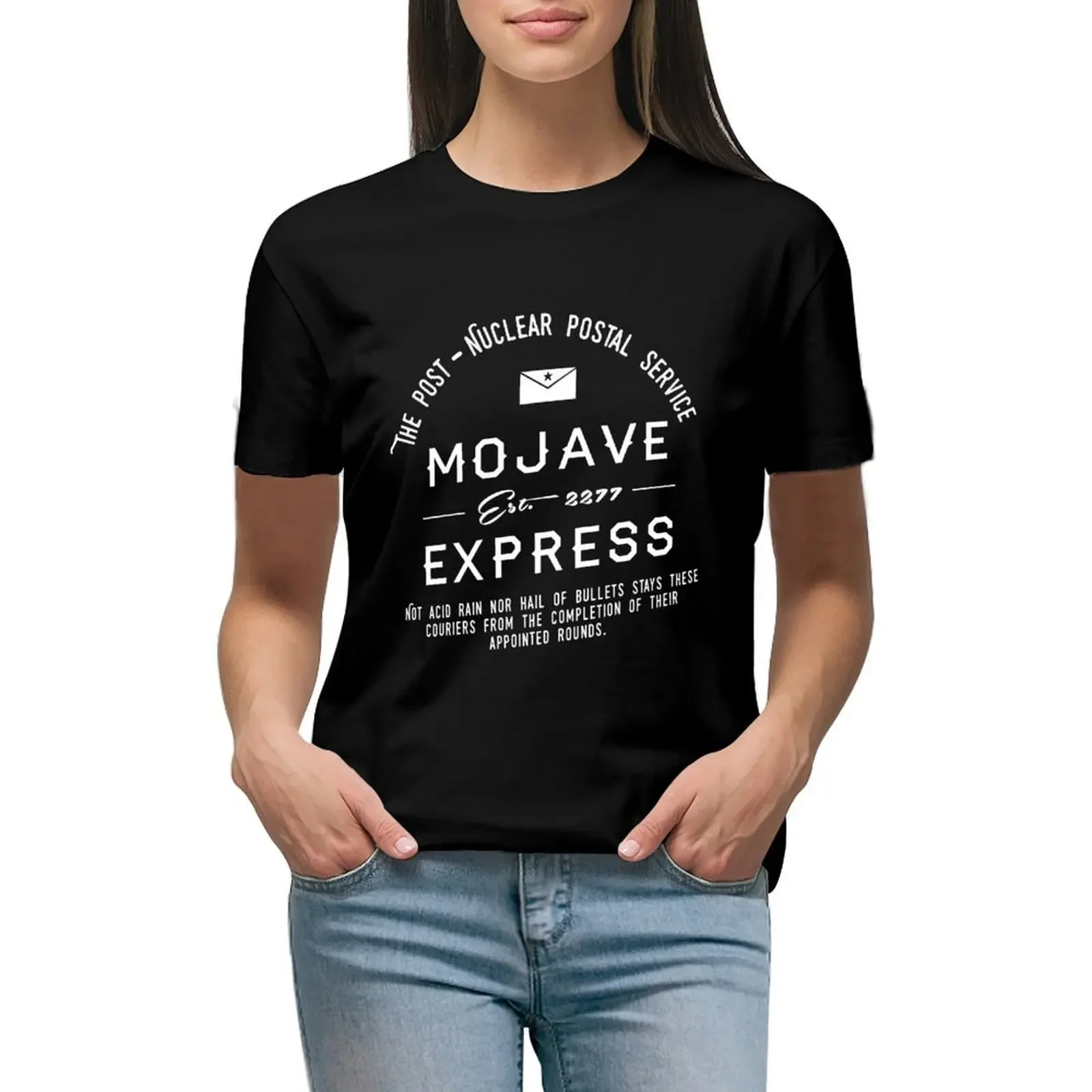 

Mojave Express - The Post Nuclear Postal Service. T-Shirt aesthetic clothes plus sizes graphics black t-shirts for Women