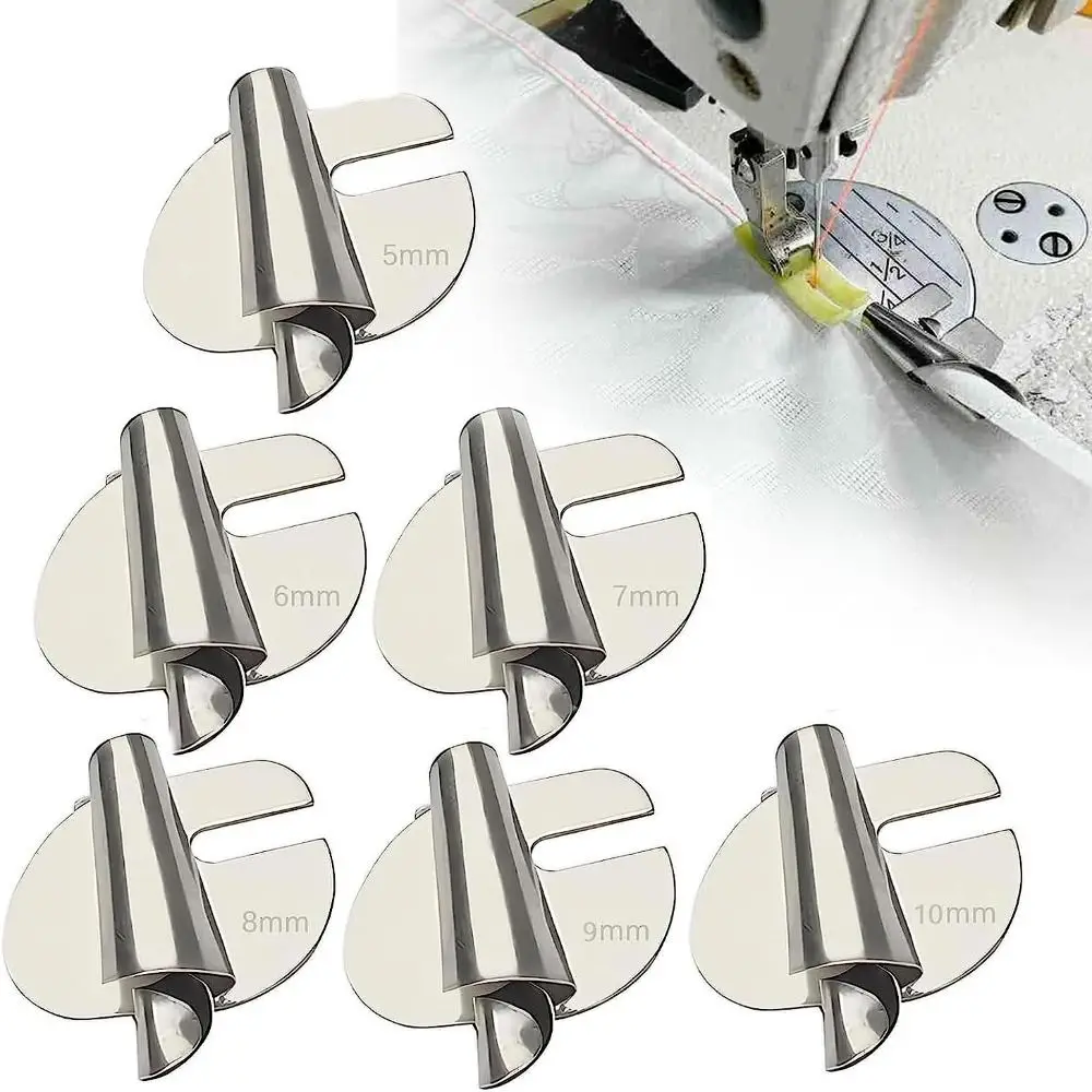 2PCS Sewing Rolled Hemmer Foot Home Flat Car Curling Pull Tube Spiral Crimpers Old Sewing Machine Presser Foot