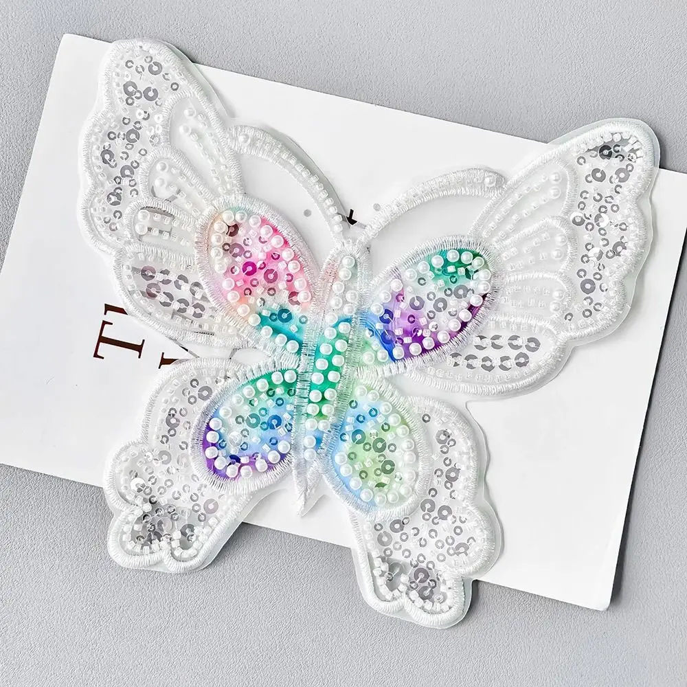 Gift Beaded Sequin Butterfly Corsage Colorful Embroidered Cloth Patch Clothing Bag Decorative Accessories Sewing Patch