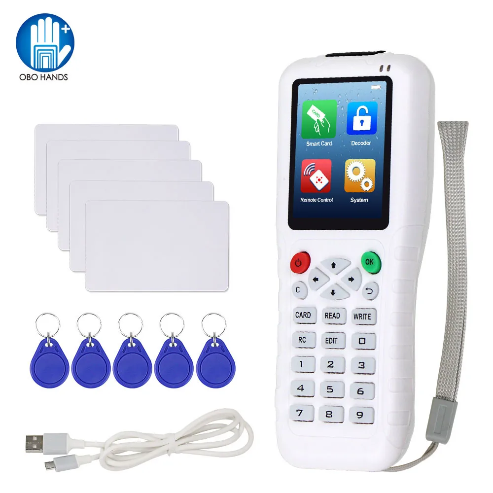 RFID Copier NFC Card Reader Writer Duplicator Cloner 125KHz 13.56 rfid Key fob Programmer T5577 UID Rewritable Key Cards USB