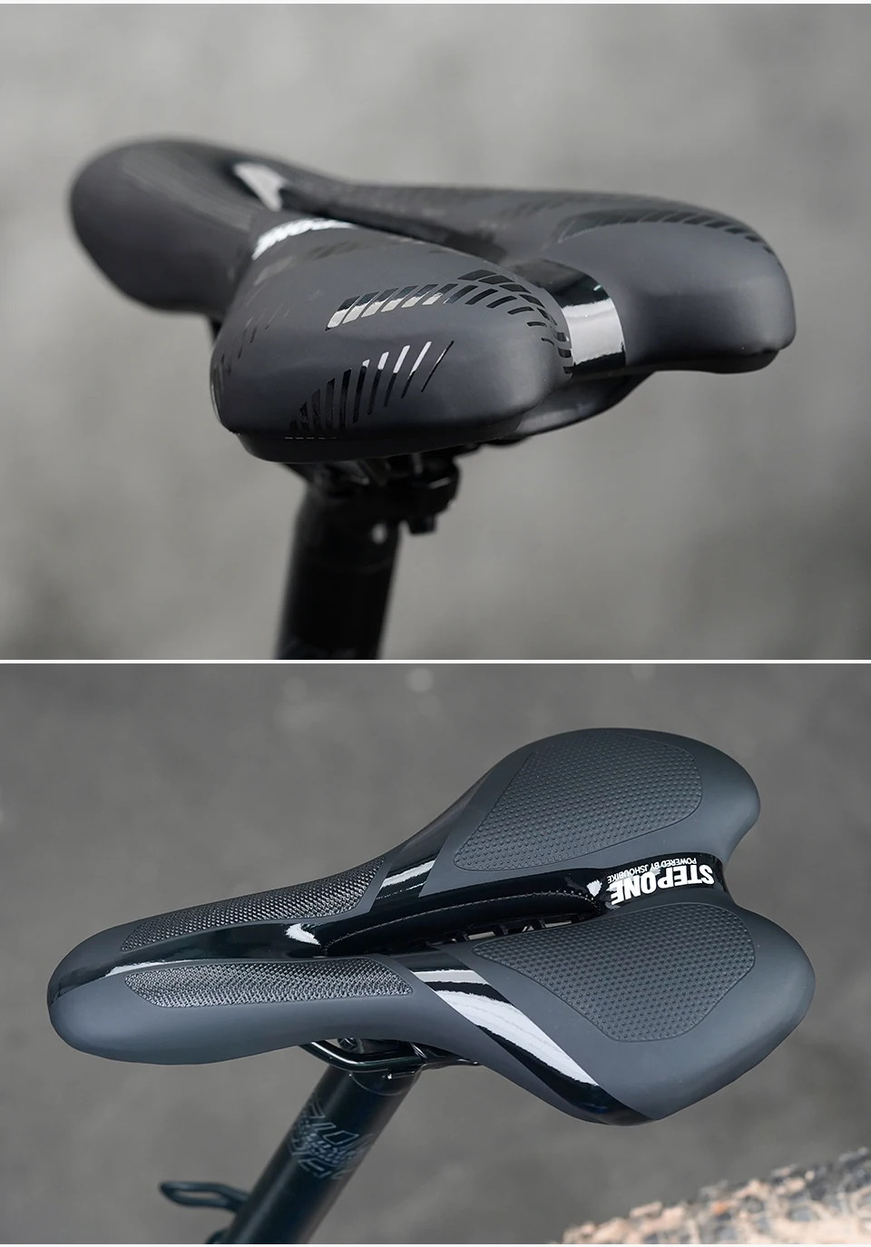 STEPONE Bike Saddle Mountain MTB Road Cycling Cushion Seat Exercise Soft Silicone Gel Shockproof Comfortable Hollow Saddle
