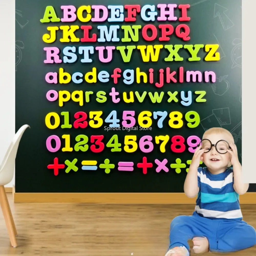 Magnetic Letters Numbers Alphabet ABC 123 Fridge Magnets Plastic Educational Preschool Learning Toy Set Uppercase Lowercase Math