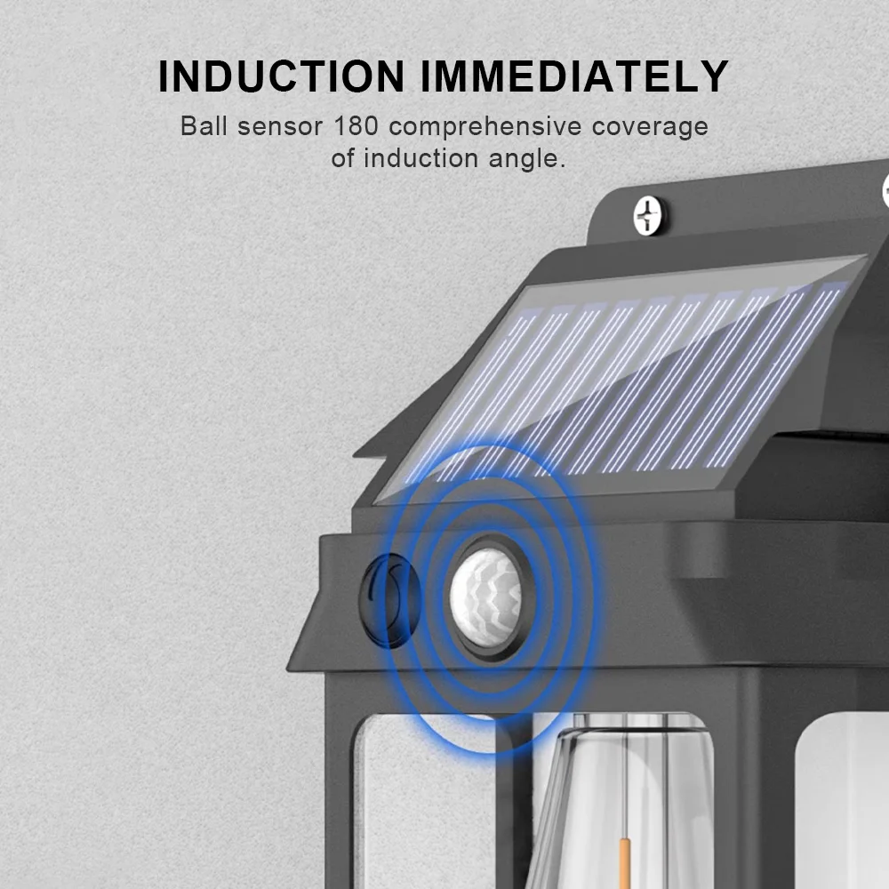 Lámpara Solar de luz cálida, luces para exteriores, lámpara LED E27 resistente al agua, luces con Sensor de movimiento, camino de calle, iluminación de garaje, luz Solar de jardín