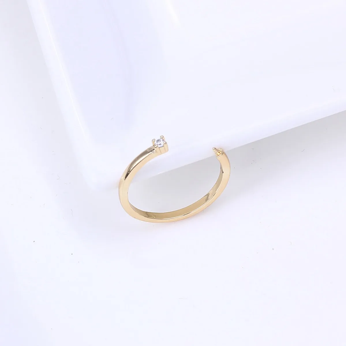 Brass 14K Gold Tarnish‑Resistant Simple Ring Bezel Blank For Women DIY Pearl Ring Jewelry Making Findings Accessories