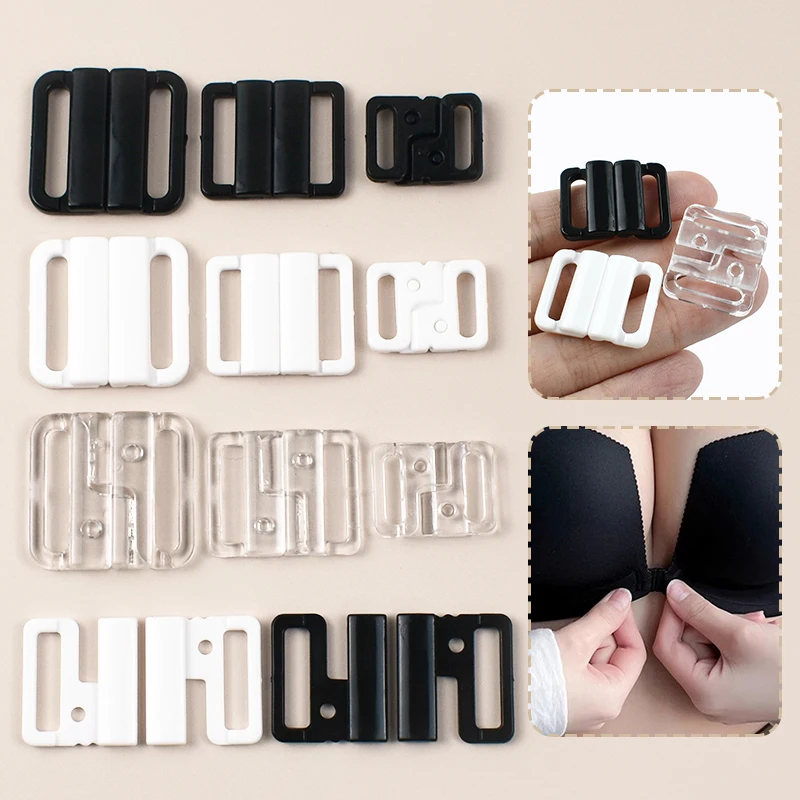 

20/50Sets Meetee 10-25mm Plastic Swimsuit Clasp Adjustable Bra Buckle Clip Bikini Strap Closures Snap Hook Sewing Accessories
