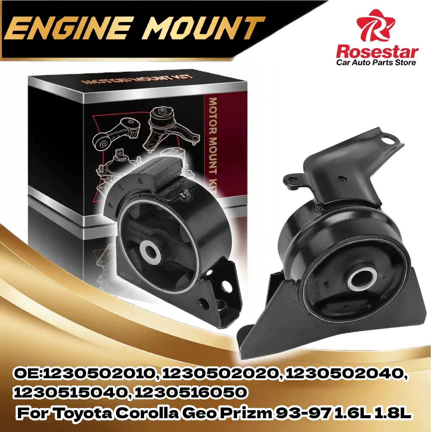 

1PCS Front Engine Mount for Toyota Corolla Geo Prizm 93-97 1.6L 1.8L Auto Trans 1236102050, 1236111170, 1236115180, 1236115181