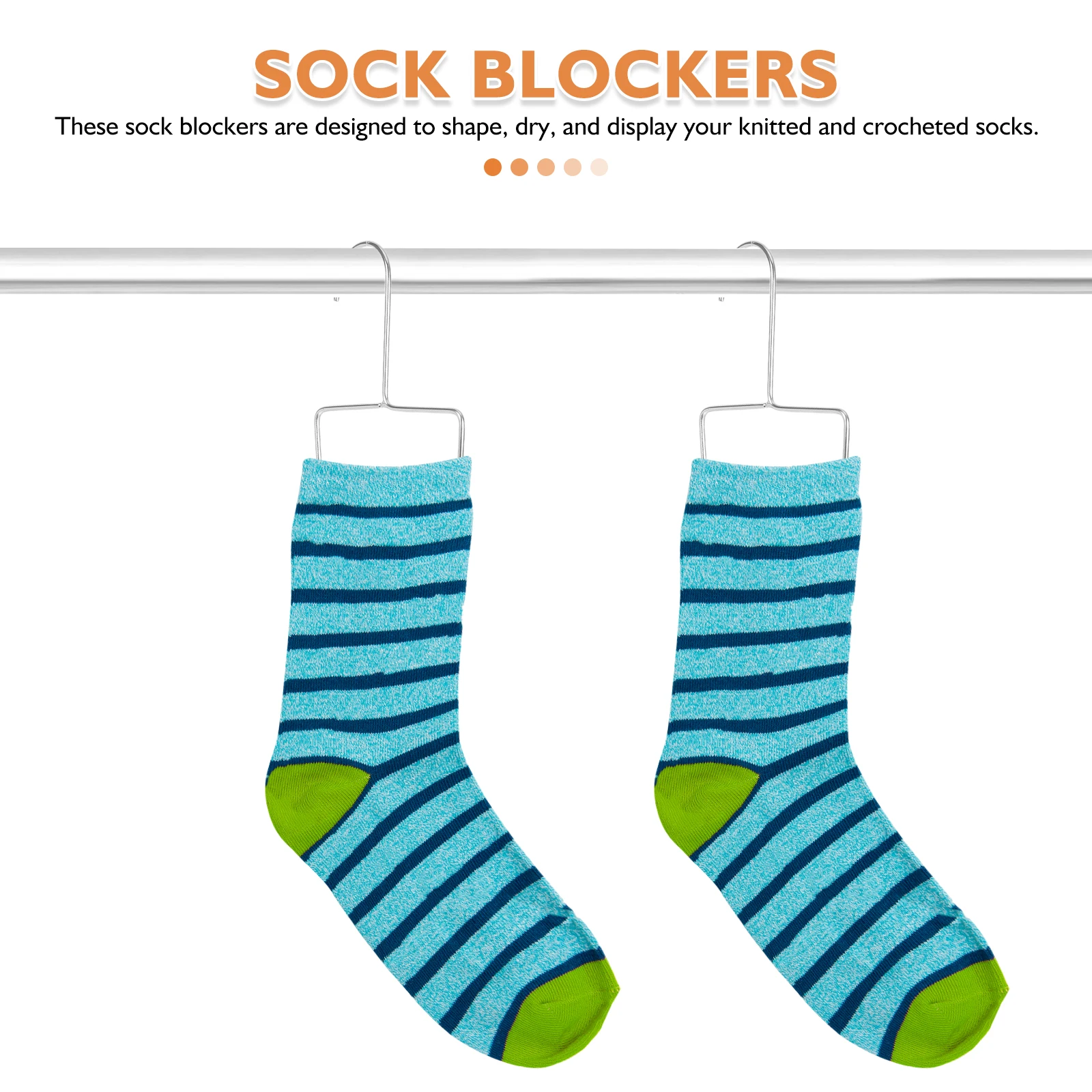 

6Pcs Stainless Steel Sock Blockers Socks Blocking Tool Sock Display Stand Socks Hanger For Knitted Crocheted Socks Fixing Hanger