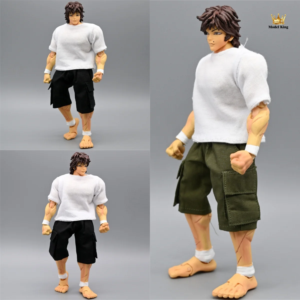 1/12 Trendy Casual Basic Versatile T-shirt Sports Capris Pants Set For 7inch Adam MUFF TOYS Strong Male Action Figure Body Model