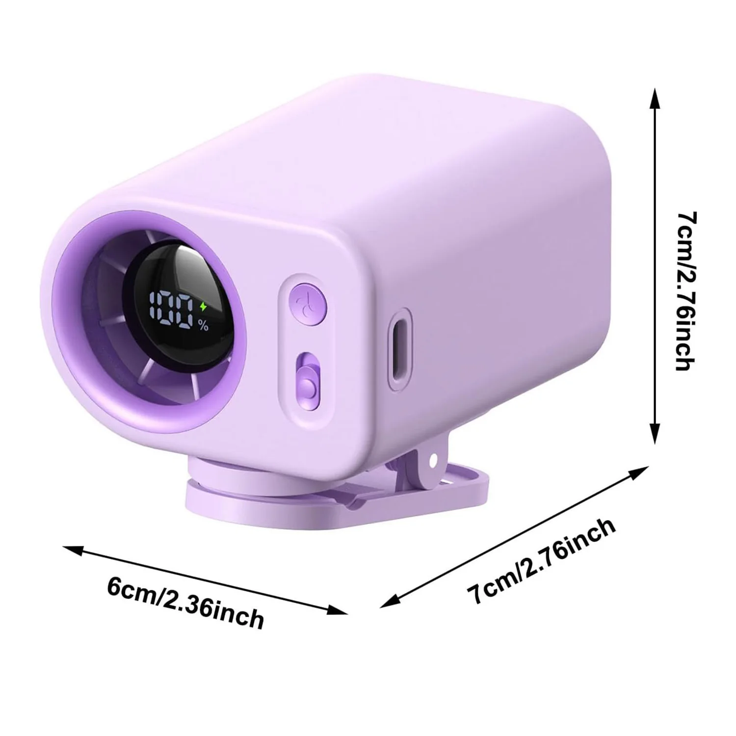 Car&Umbrella Clip-on Fan Waist Clip Fan & Air Conditioner Cooling Fan With Led Display Usb Rechargeable Mini 360° Rotation Fan
