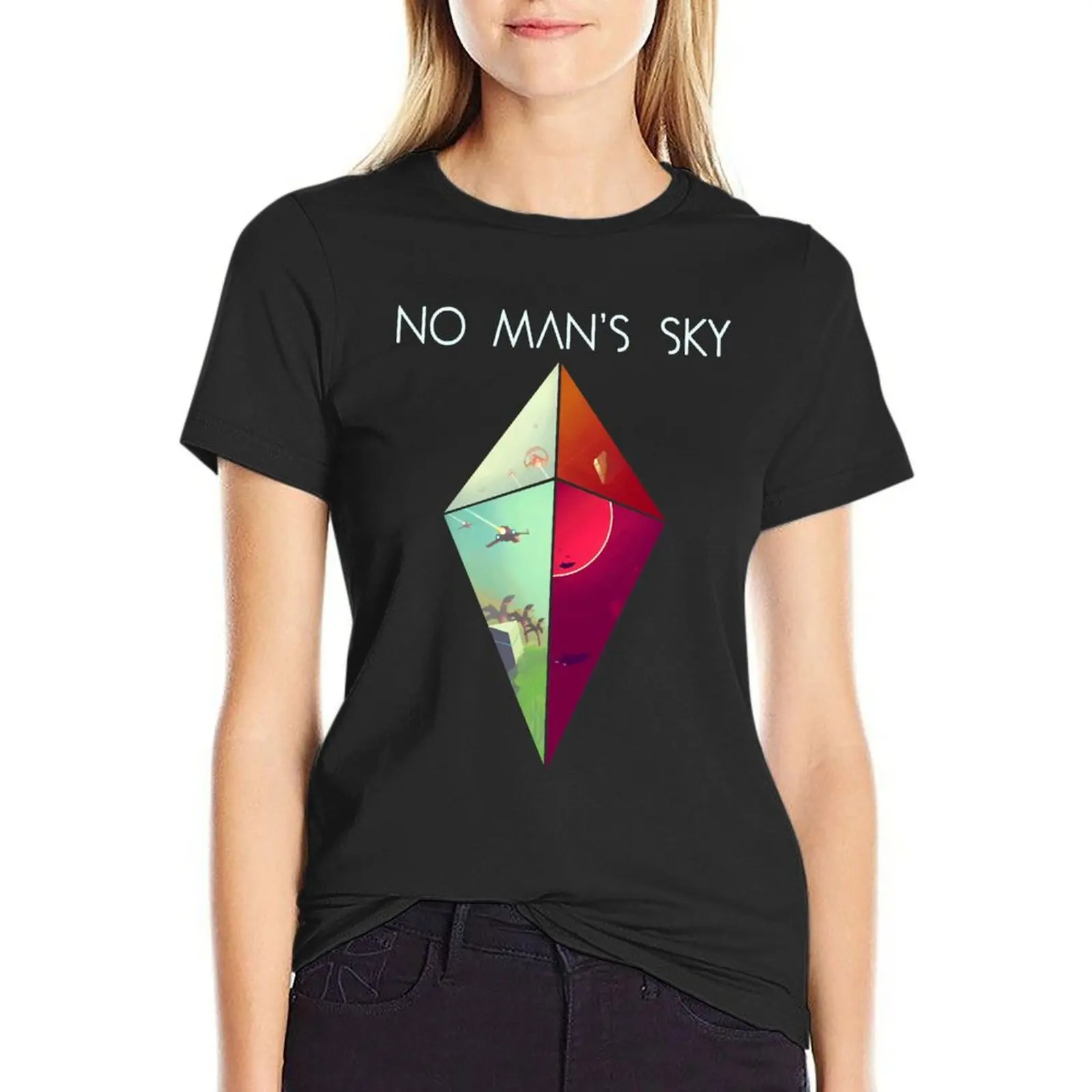 Gifts For Women Sci Fi No Mans Sky Retro Vintage T-Shirt kawaii clothes anime clothes tops Women