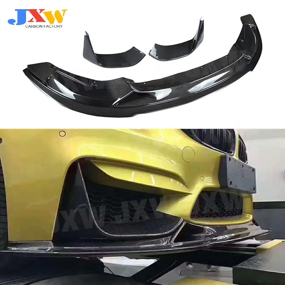 

R Style Car Carbon Fiber Front Bumper Lip For BMW M3 F80 M4 F82 F83 Convertible Car Tuning Styling Modification 2014-2017