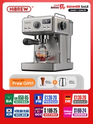 HiBREW 20Bar Semi Automatic Espresso Coffee Machine Temperature Adjustable 58mm Portafilter Cold/Hot Coffee Maker Metal CaseH10A