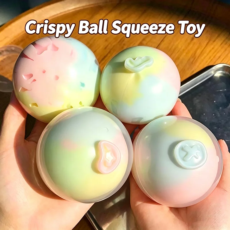 Handmade Crispy Squeeze Ball Fidget Toy, Trending Crunch Sound Stress Relief Squishy Ball for Office Teacher Decompression