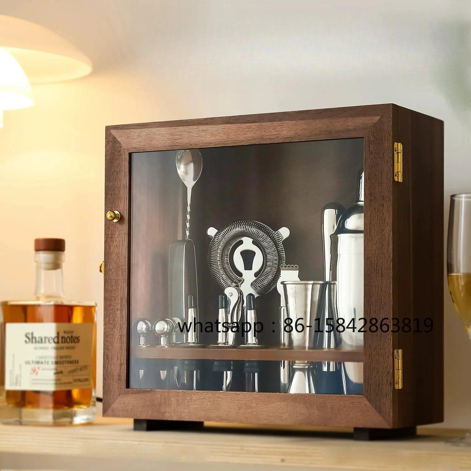 Bartender Set 304 Stainless Steel, Snow Jug, Bar Bartending Tool, Full Frame Storage Box, Tempered Glass