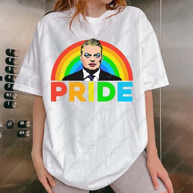 فيكتور أوربان LGBTQ مثليه فخر قميص الزي ل بودابست برايد قوس قزح تي شيرت خمر للجنسين موضة تيز القطن لينة القمم