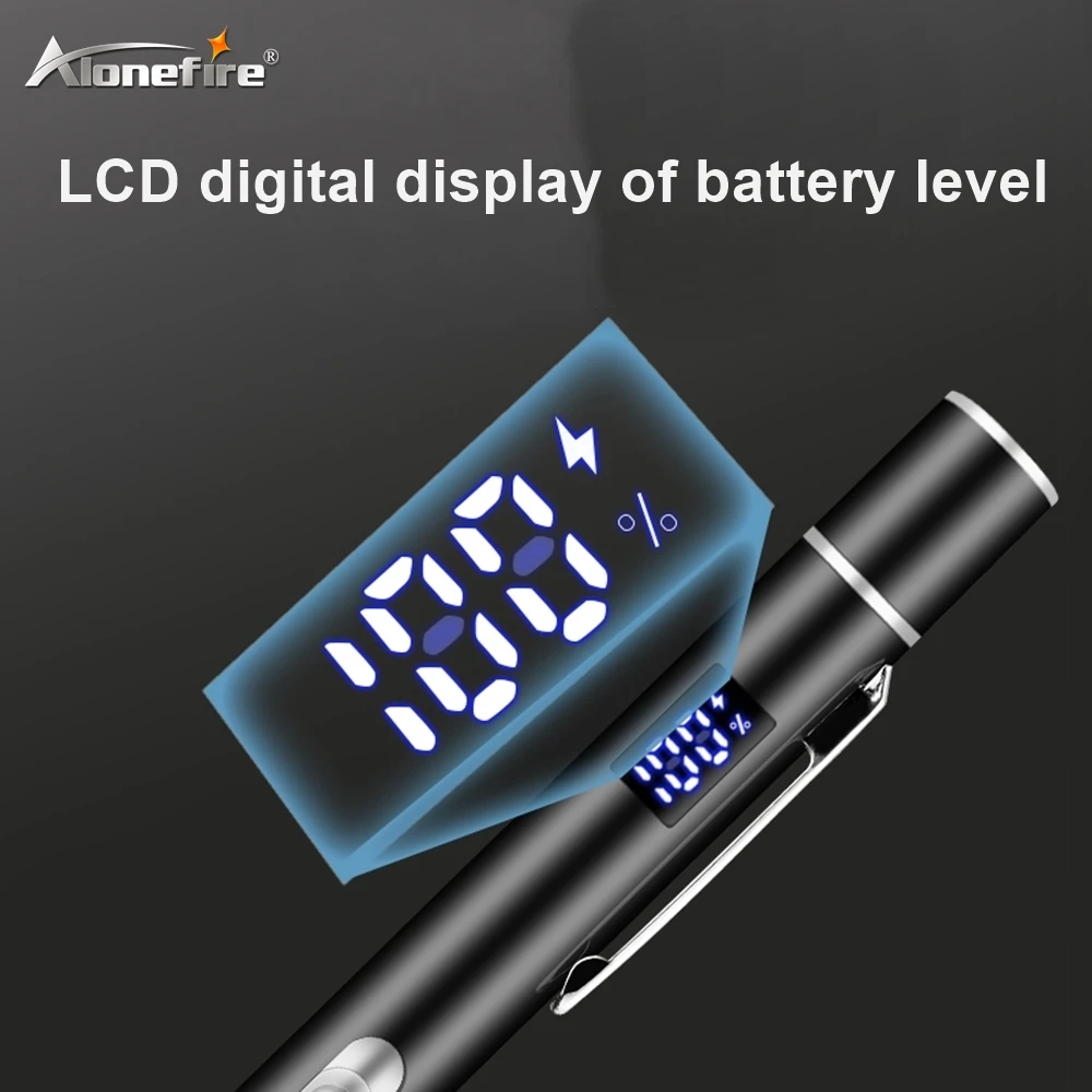 LCD صغير 2 في 1 LED أبيض/أصفر القلم ضوء مصباح يدوي USB قابلة للشحن عيون تلميذ تحقق العمل المنزل إضاءة الطوارئ مصباح الشعلة