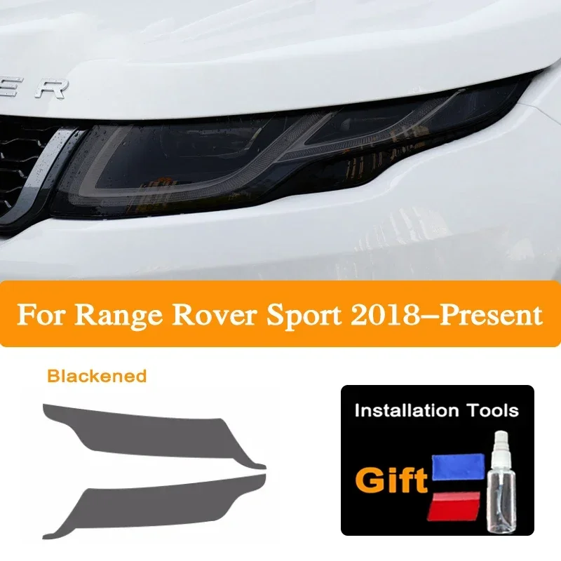Pair Car Headlights Tint Black Protective Film Transparent TPU Stickers Cover For Range Rover Sport L494 2014-2021 Accessories
