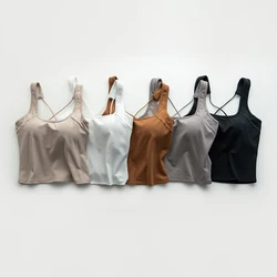 Women Tank Top Backless Top Summer Clothes Sleeveless Corset Top Sexy Outfits Sport Top 2024 New Sports Vest Solid Camis