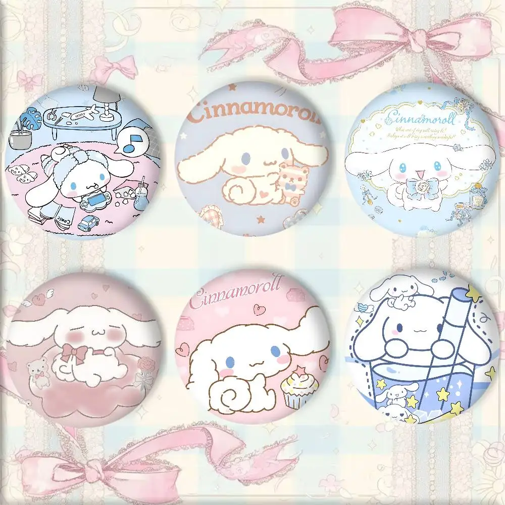 Cartoon Cute Anime C-C-CinnamorollS Badge Tinplate DIY Backpack Clothing Accessories Jewelry Pins