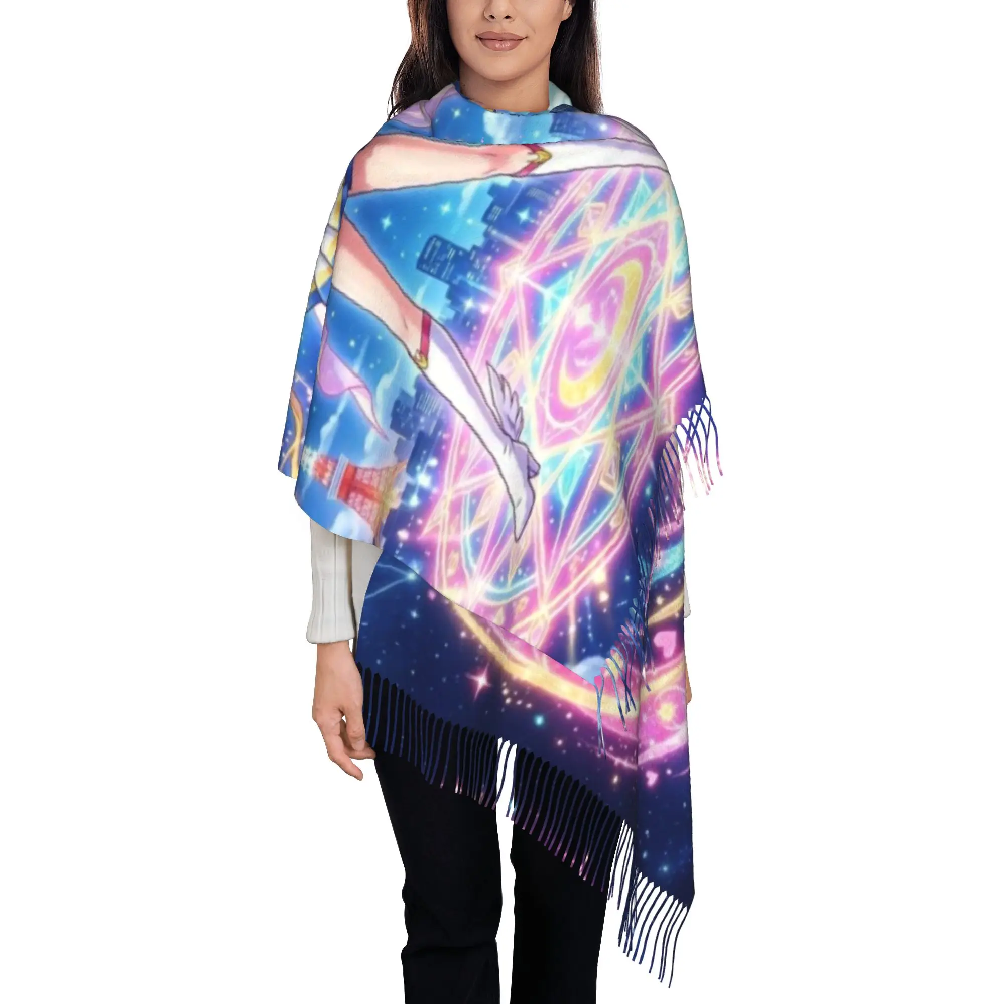 Sailor MoonTassel Scarf S-Sailor Moon Autumn Winter Simple Winter Warm Gift Echarpe Wraps