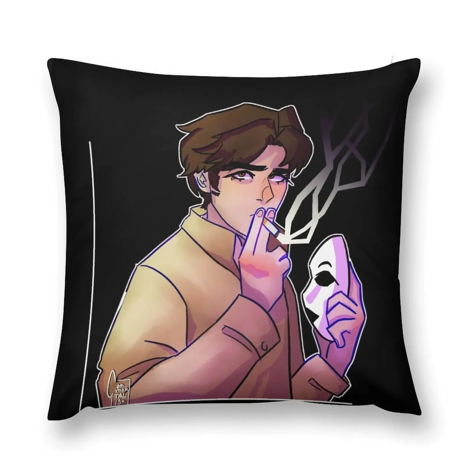 Marble Hornets Masky Fan Art by Commortalis Throw Pillow Pillowcase christmas pillow case pillow