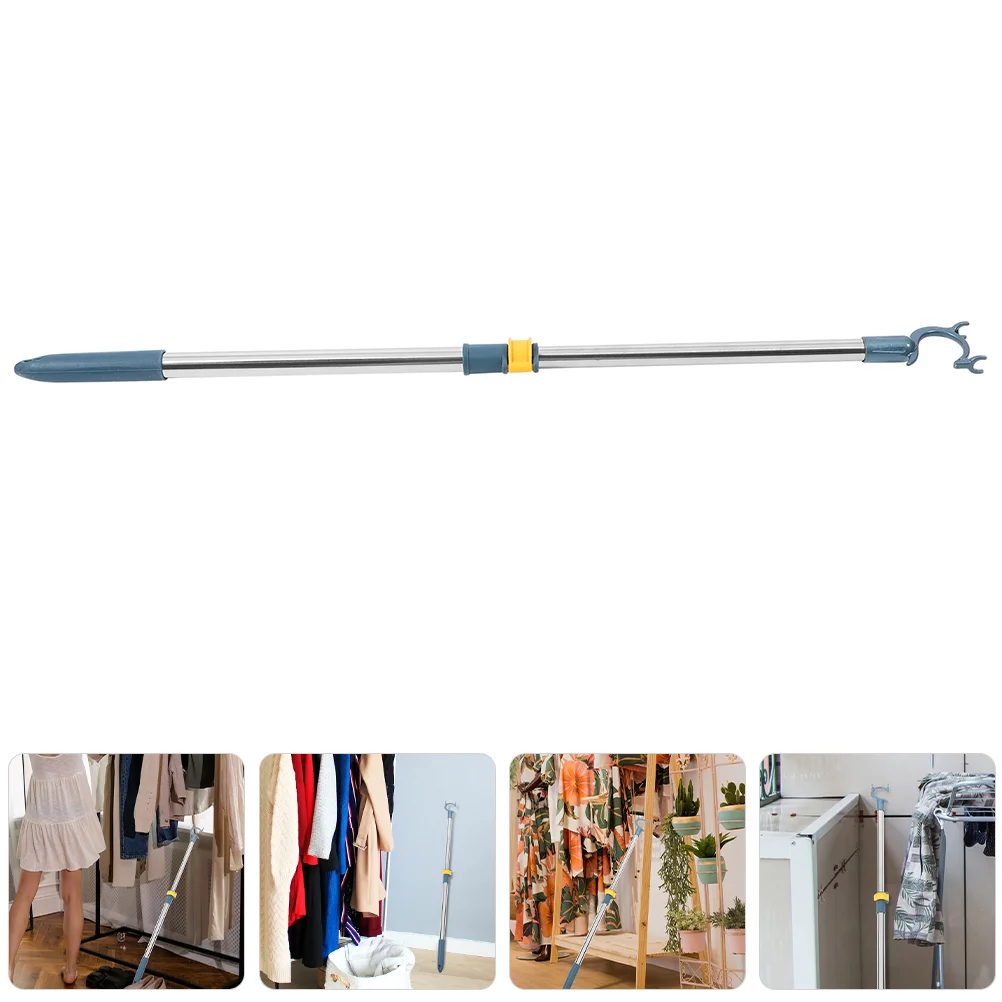 

Clothes Hanger Support Rod Extended Closet Pole Reach Garment Retractable Clothesline Clothing Balcony Long Sticks Hooks