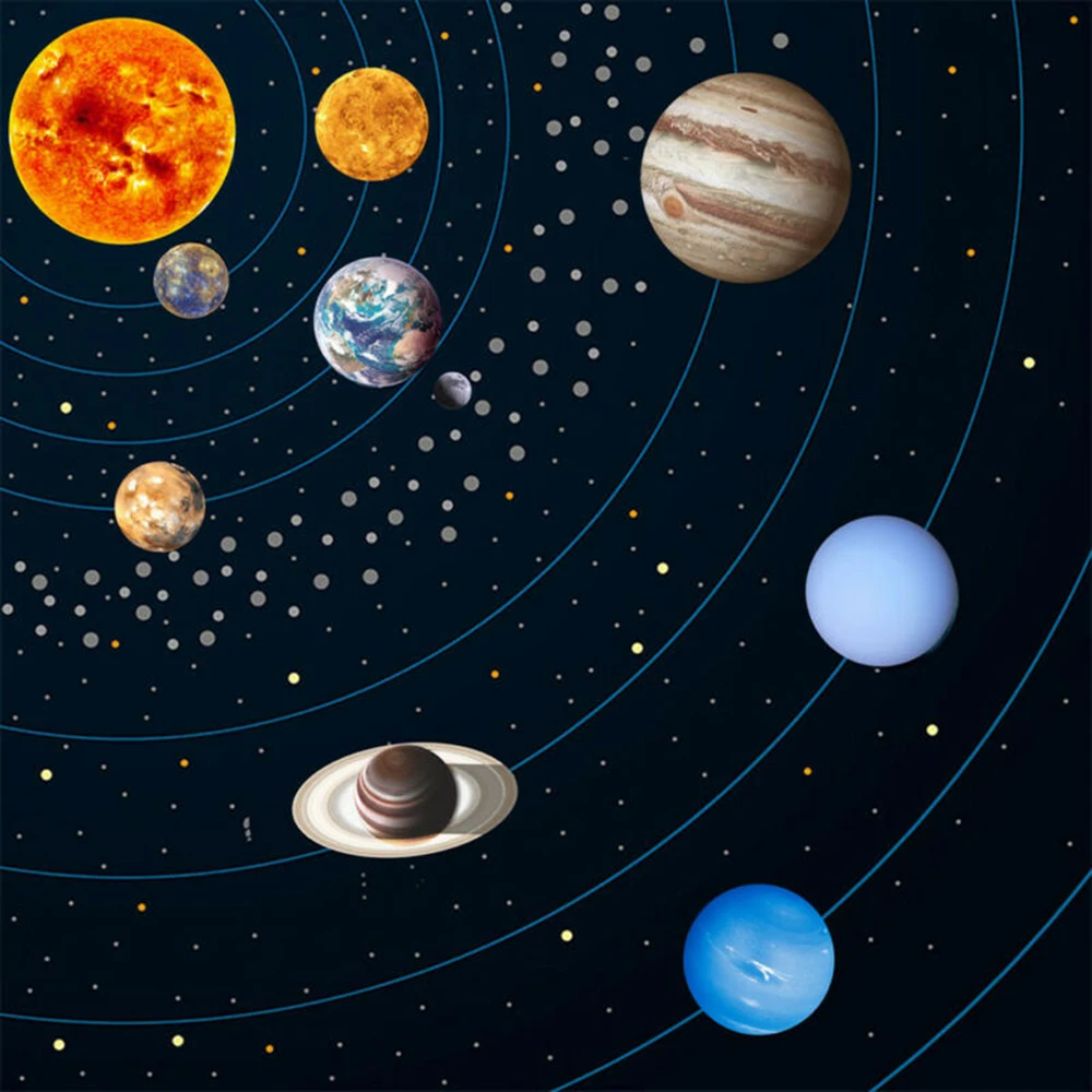 Room Wall Stickers Kids Solar System 10 Planet Accessories DIY Decal Glow In The Dark Mouldproof Planet Useful