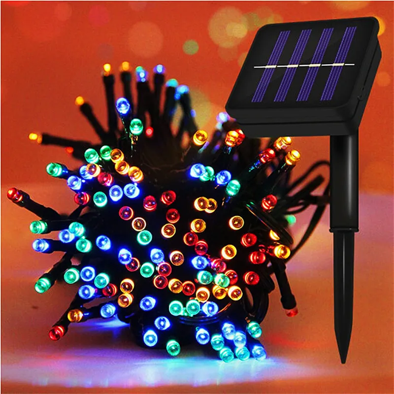 Solar String Fairy Light LED impermeabile Outdoor 5M/12M/22M Garland Street Lamp festone festa di natale per la decorazione del giardino