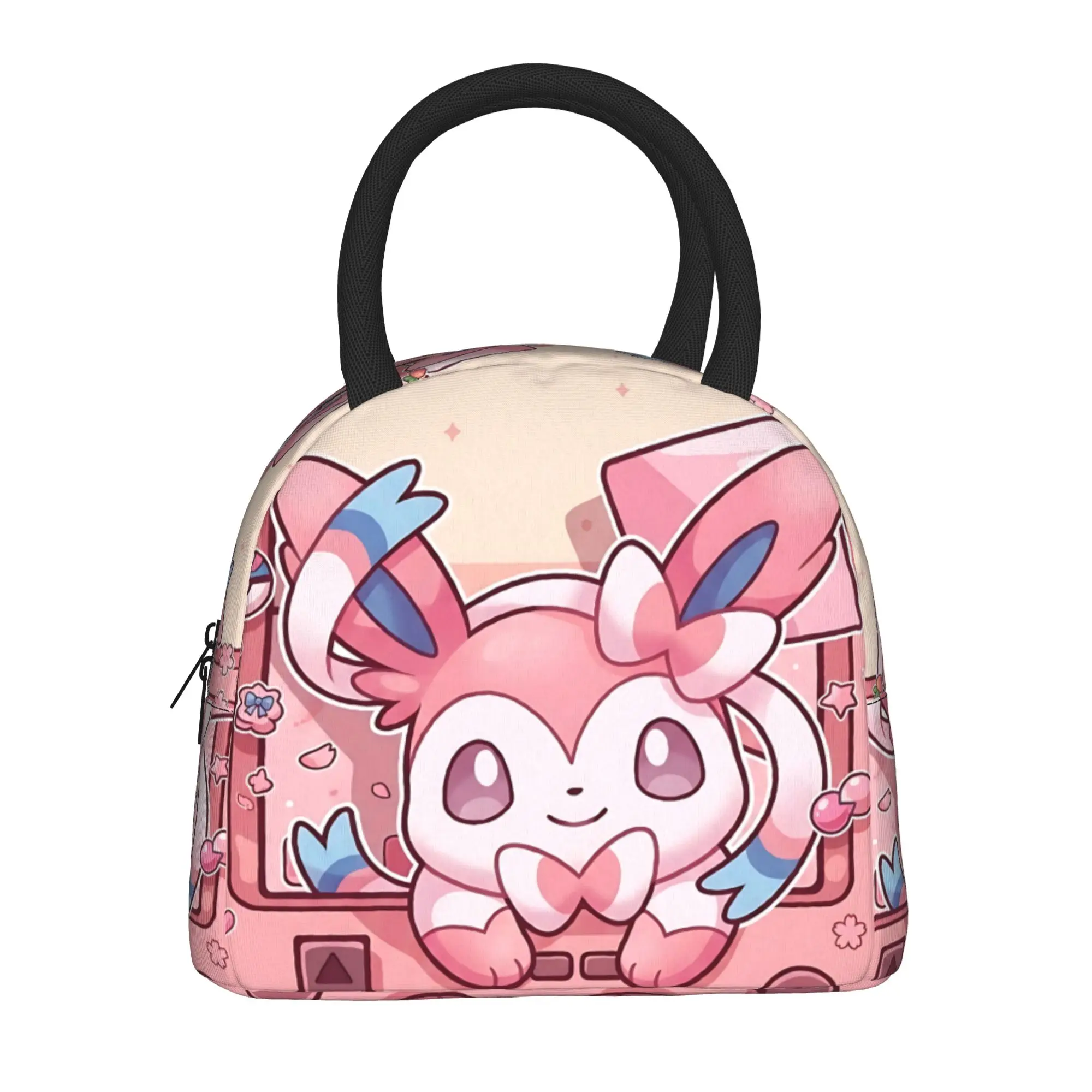 Cartoon Pokemon Theme Handbag Insulated Lunch Bag Meal Pack Rice Bag  bolsa Student Bento Lunch Handbag Insulation