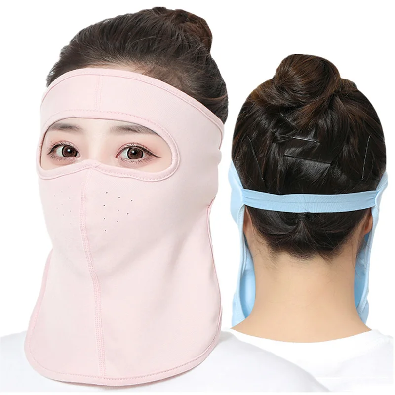 Summer Ice Silk Sunscreen Mask Full Face Sun Protection Breathable Bandana Outdoor Hiking Hunting Cycling Running Tube Scarf