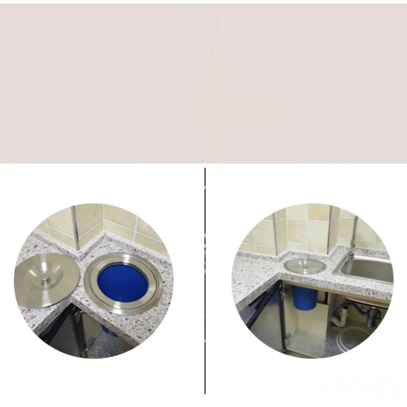 5L stainless steel bottom bucket; embedded trash can, countertop trash can