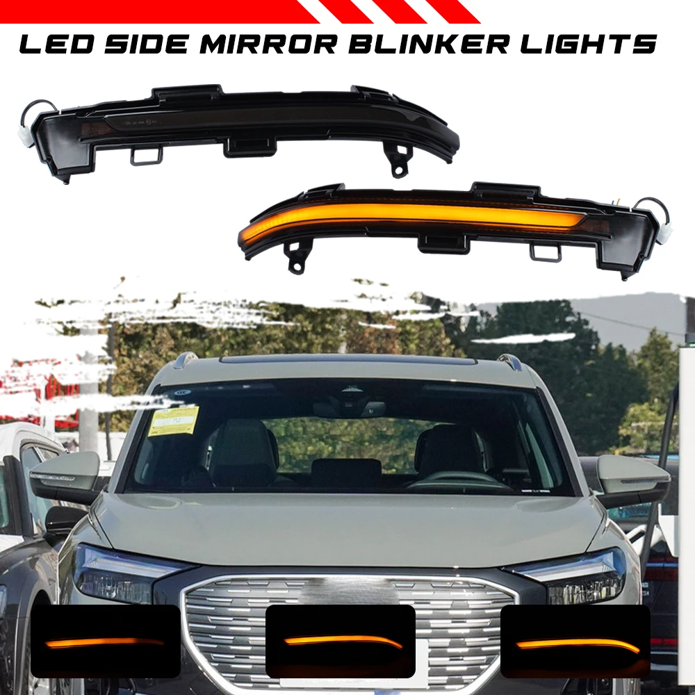 Dynamic Side Wing Mirrors Turn Signal Light Indicator Lamp Blinker For VW ID.4 For Audi Q4 e-tron For Skoda Enyaq 2021-2024