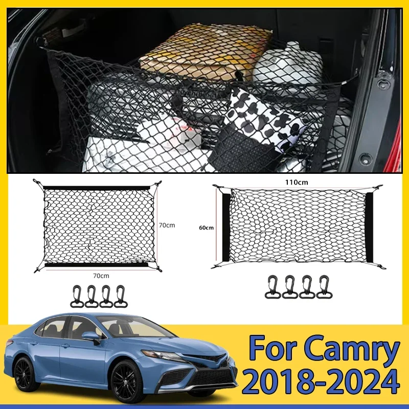

For Toyota Camry Daihatsu Altis XV70 2018-2024 2019 Trunk Net Boot Luggage Mesh Nylon Bag Storage Rear Back Cargo Accessories