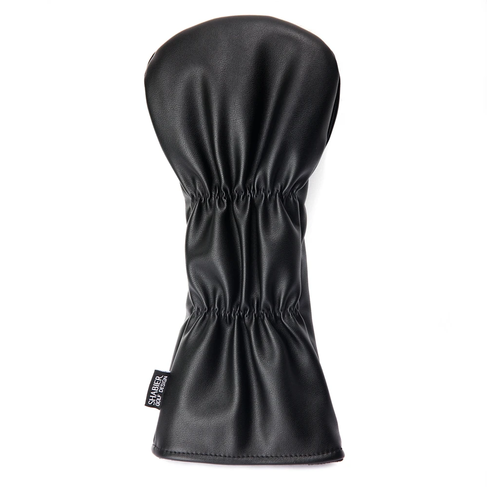 Black Soft Premium Synthetic Leather Golf Club Head Covers Driver Fairway Wood Hybrid Headcover Set