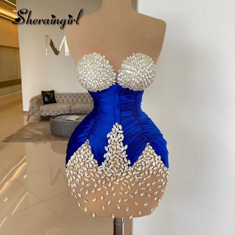 

SHERAIN Trendy Elegant Evening Dresses Crystals Sweetheart Illusion Pleat Tight Bust Vestidos de Fiesta Para Mujer Personalized