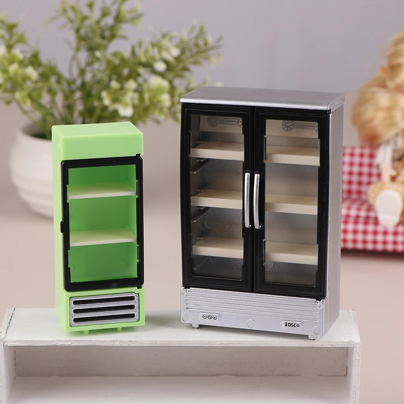 1/12 ตุ๊กตาจำลองตู้เย็นตู้แช่แข็งตุ๊กตาบ้านมินิเฟอร์นิเจอร์อุปกรณ์เสริมตุ๊กตาตกแต่งบ้านของเล่น