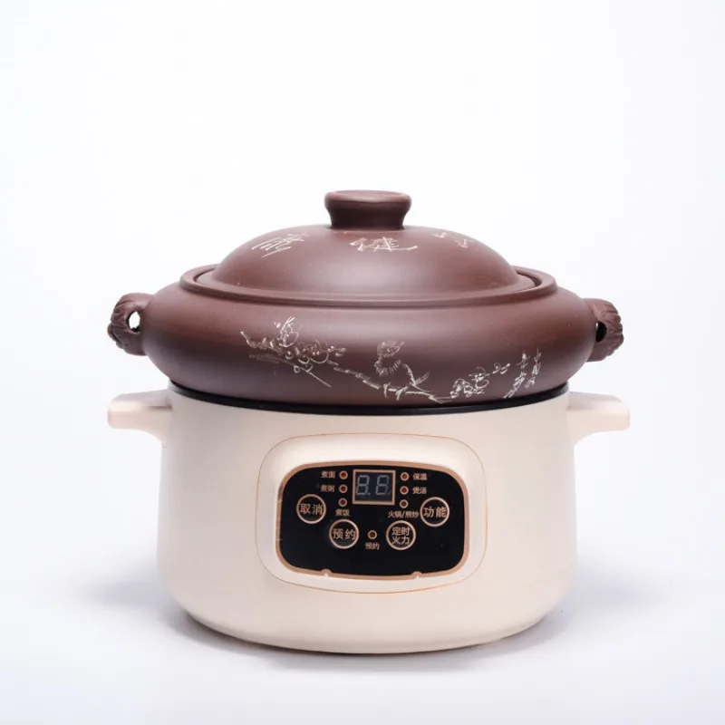 Slow Cooker for Home Use Electric Steam Cooker Purple Clay Soup Pot for Chinese Herbal Medicine Stew