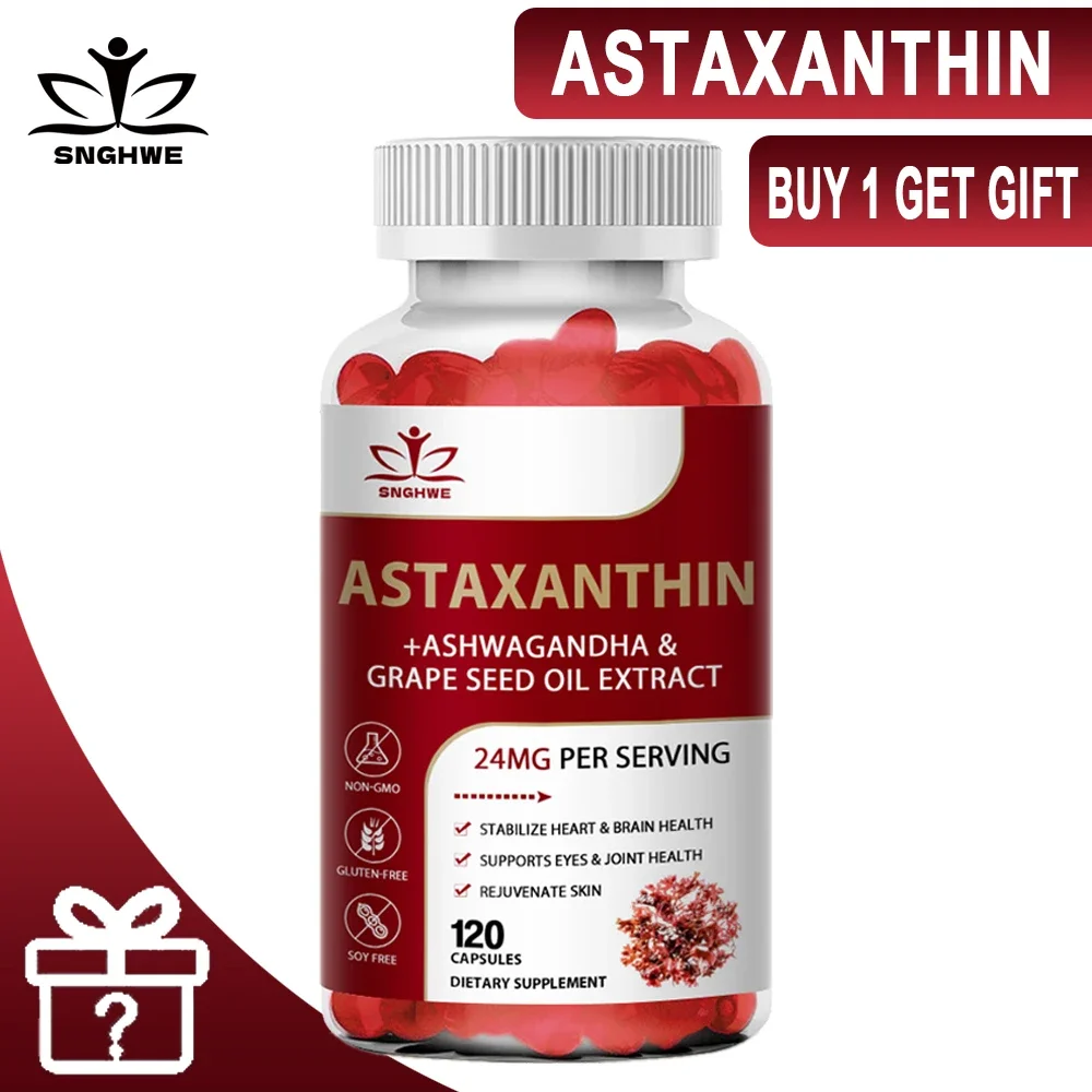 Cápsulas de astaxantina: suplementos antioxidantes de alta calidad que apoyan los suplemento para la salud del sistema inmunológico, de la piel, las articulaciones y