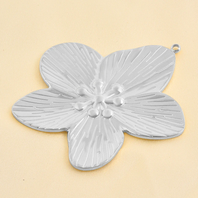 6pcs No Fade Rustproof Plant Leaves Big Rose Flower Charms Personality Life Tree Maple Leaf Stainless Steel Pendants DIY Jewelry view 6