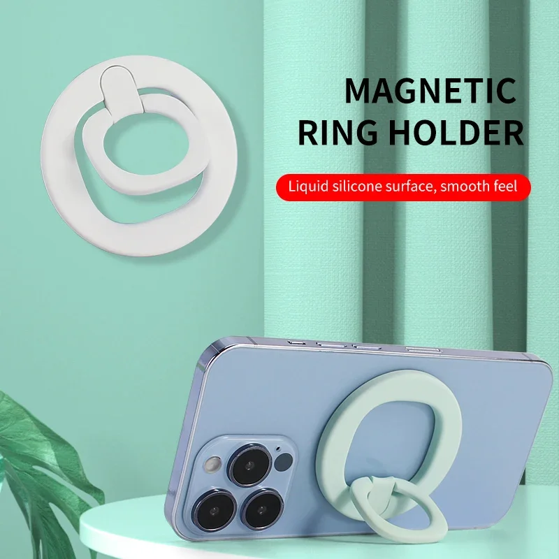 For MagSafe Phone Magnetic Ring Holder for iPhone 14 13 mini pro max Magnet Finger Ring Grip Stand Holder Zinc Alloy Kickstand