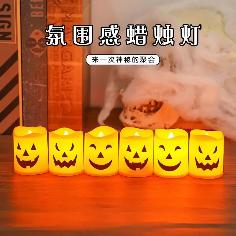 

Halloween Electronic Candle Lights Decoration Arrangement Candelabra Ambient Lights Horror Ghost Festival Pumpkin Lights