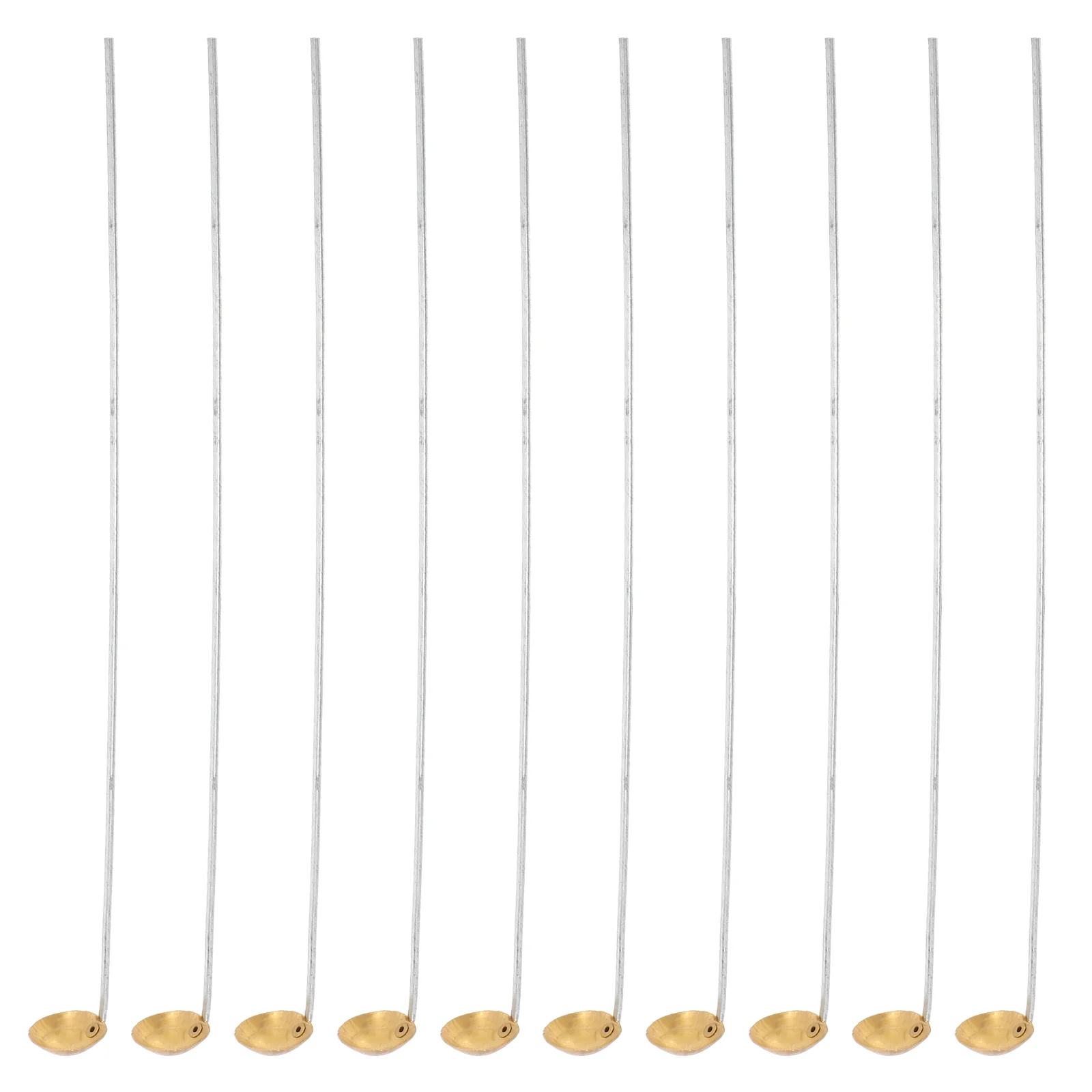 10 Pcs Burning Spoon Copper Laboratory Sampling Spatula Mini Metal Long for Chemistry Experiments