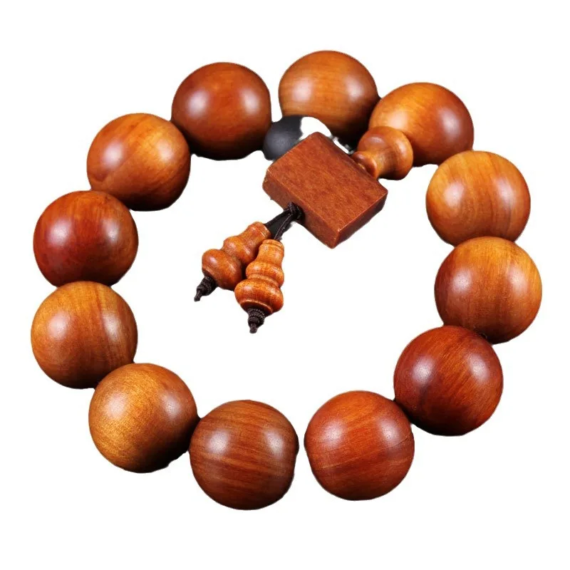 Natural Indonesian Blood Dragon Wood Prayer Bead Bracelet Ice Type Translucent Couple Style Cultural Play Festival Gift